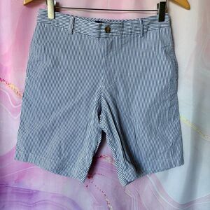 Polo by Ralph Lauren Boys 14 Flat Front Shorts Blue White Seersucker Boardwalk